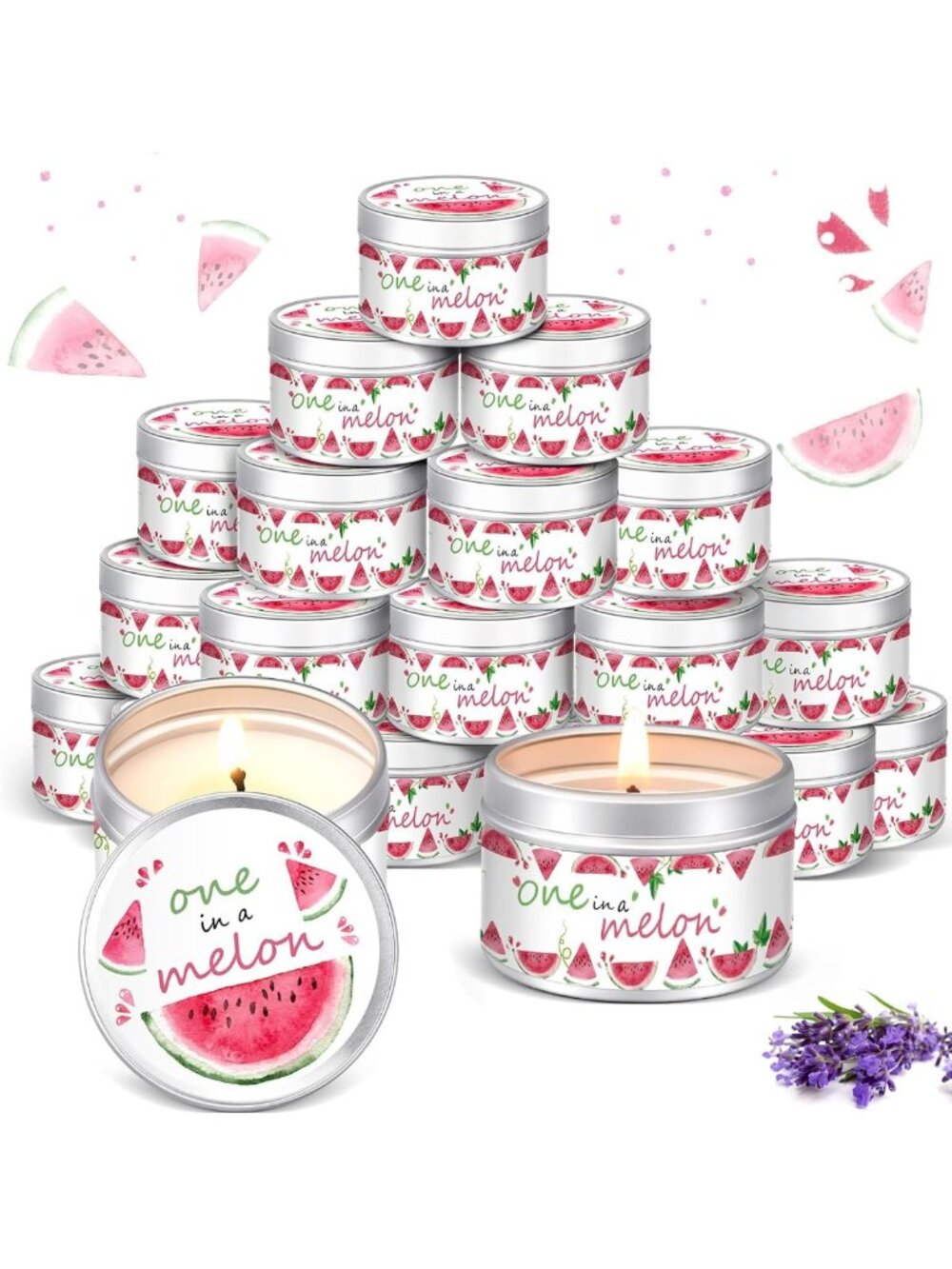 Lavender Scented Baby Shower Candles | Rustic Tealights for Guests | 24 Pcs
